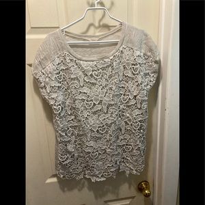 3/20$ Ballambra sequin crochet large oversized tee shirt